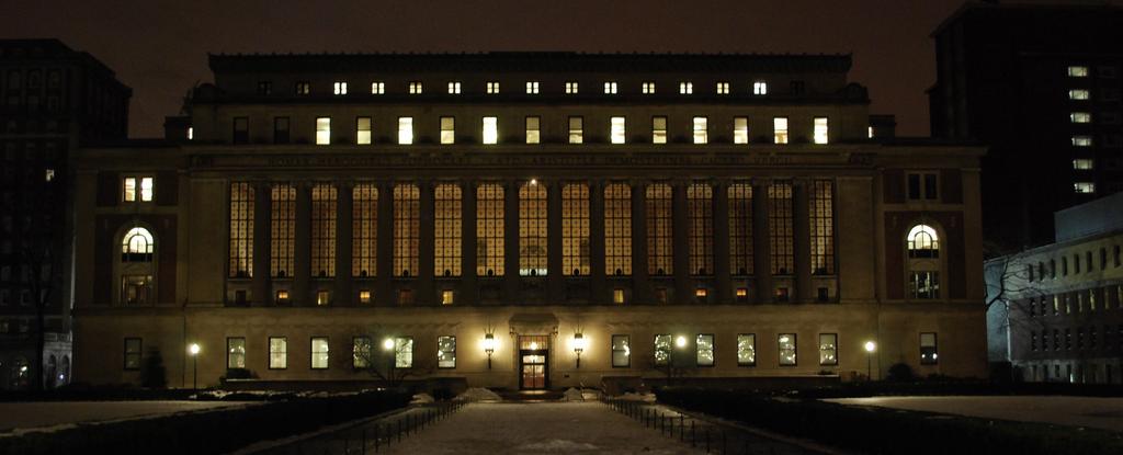 Butler Library in the evening