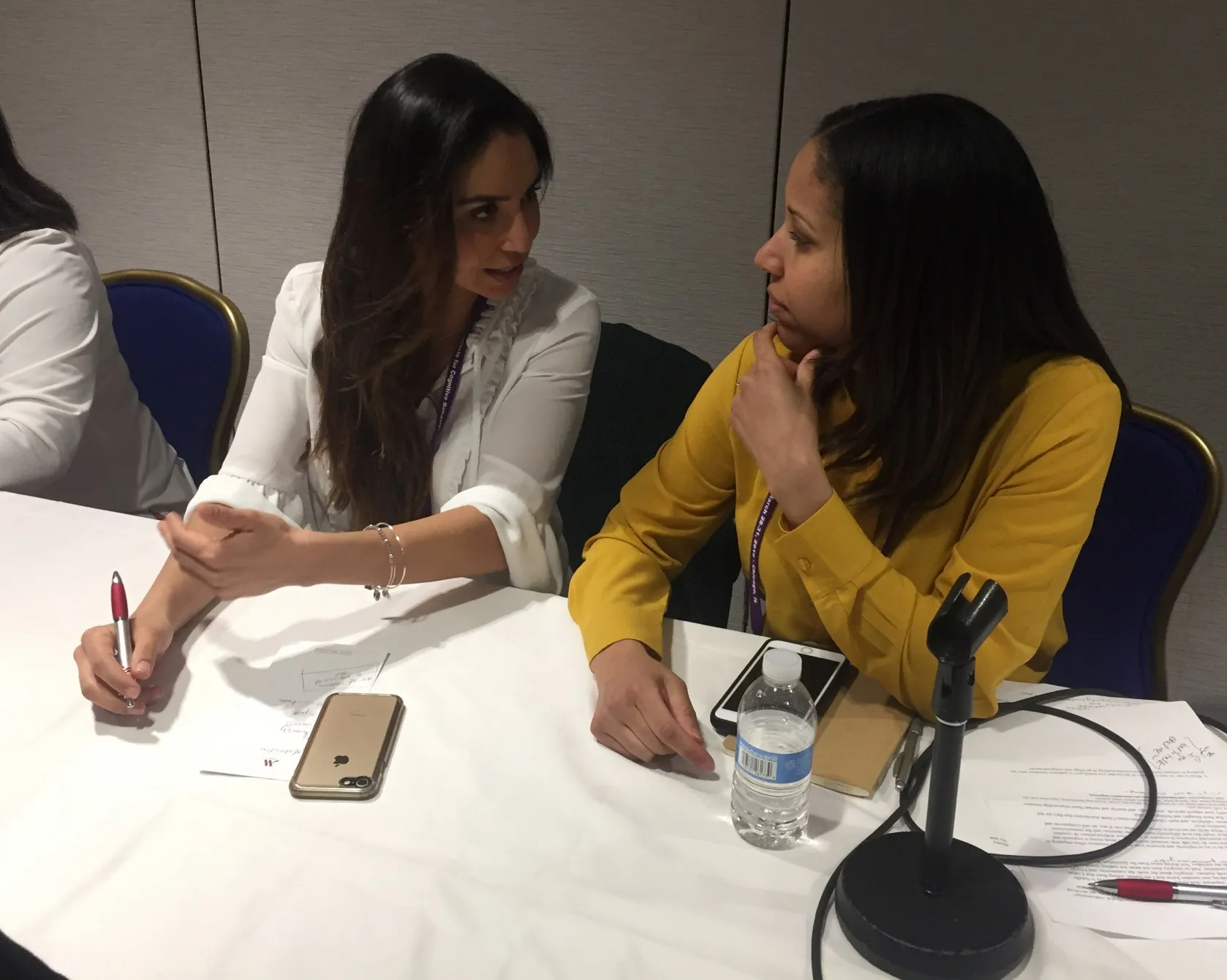Dr. Alcántara answers questions at a panel presentation