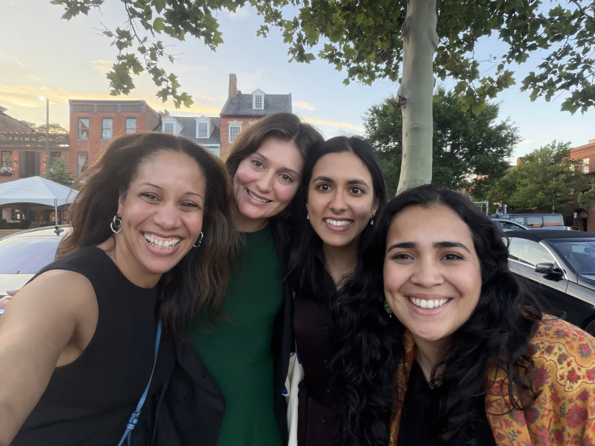 All smiles after a celebratory team dinner in Inner Harbor